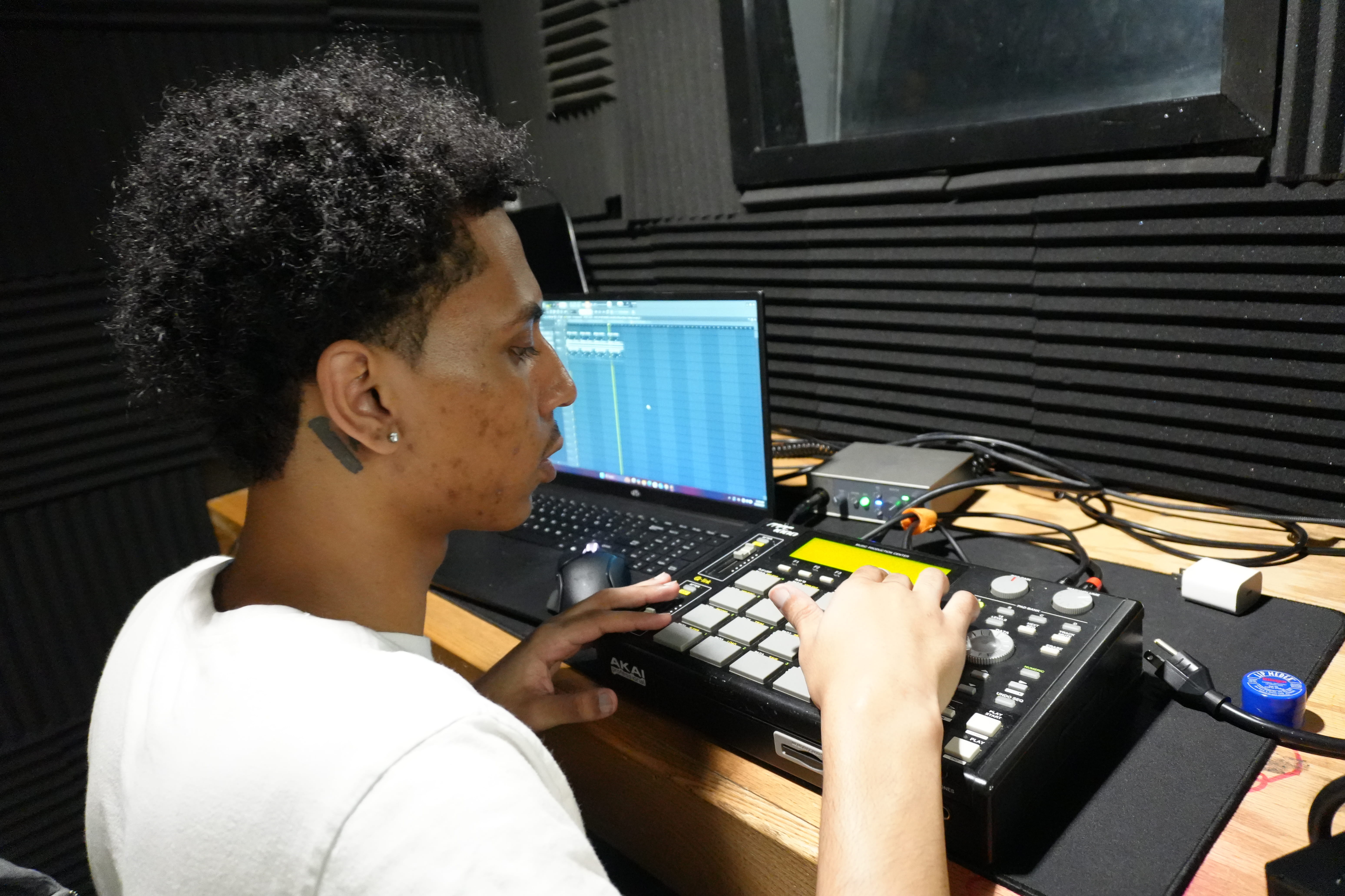 Youth participating in a music program